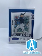 Freddie Freeman 2021 Panini Contenders Season Ticket Blue Foil Parallel - Braves